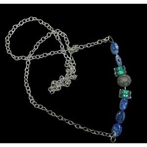Handmade Beaded Lapis Lazuli And Glass Beaded Necklace